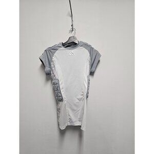 Adidas Gray and White Men's Football Shirt Medium
